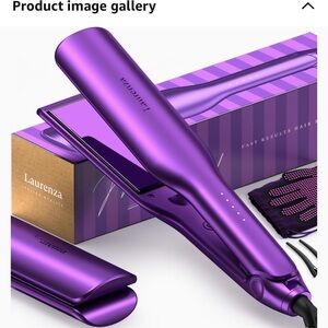 Laurenza Milano Italian ceramic Purple Hair Straightener flat iron NEW